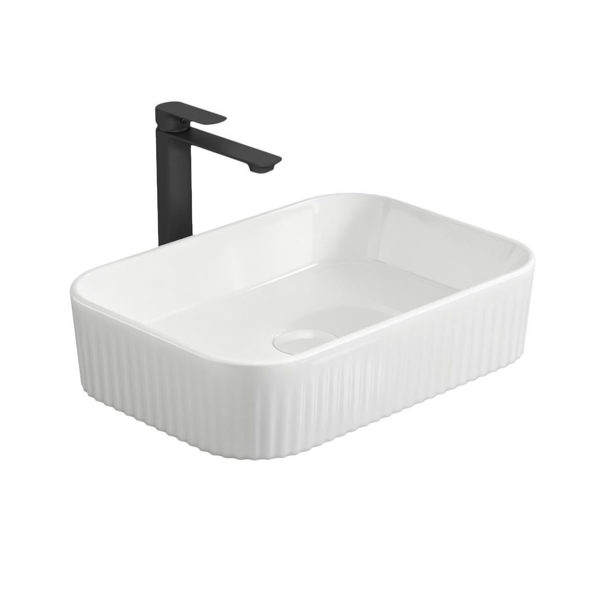 WASCHBECKEN Keramik R-Ecken 45 / 32 / 11 cm - Weiß, Keramik (45/11/32cm) - EMKE