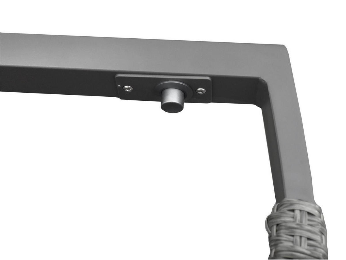 GARTENSESSEL Canberra 2er-Set Anthrazit Aluminium verstellbare Lehne - Grau, Naturmaterialien (57/112/67cm) - Green Spirit