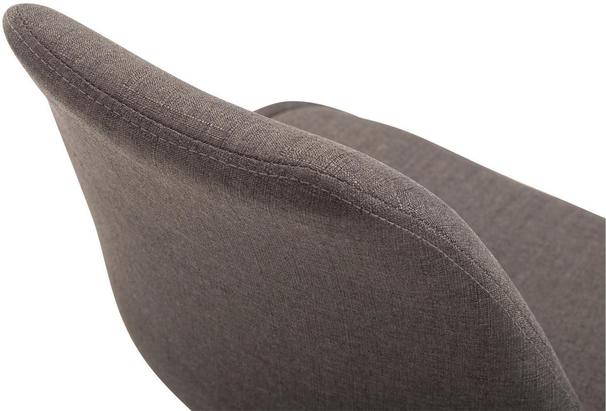 DREHSTUHL Stoff dunkelgrau - Dunkelgrau/Weiß, Textil/Metall (48/76/57cm) - CLP