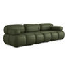3-SITZER SOFA Kunstleder Grün - Schwarz/Grün, Leder/Kunststoff (285/70/96cm) - Makamii