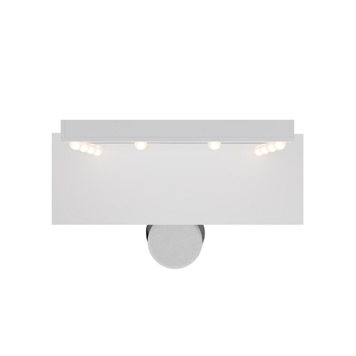 SCHMINKTISCH Talea mit LED (3 Lichtstufen) inkl Hocker Tonia - Weiß, Holz (110/141/40cm) - Juskys