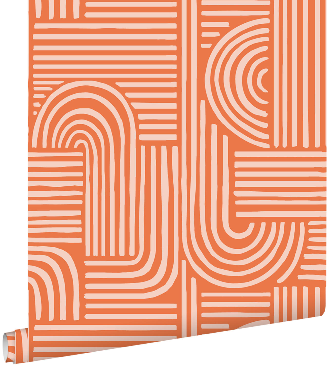 TAPETE 3D-Muster 50 x 900 cm - Orange, Papier (50/900cm) - ESTAhome