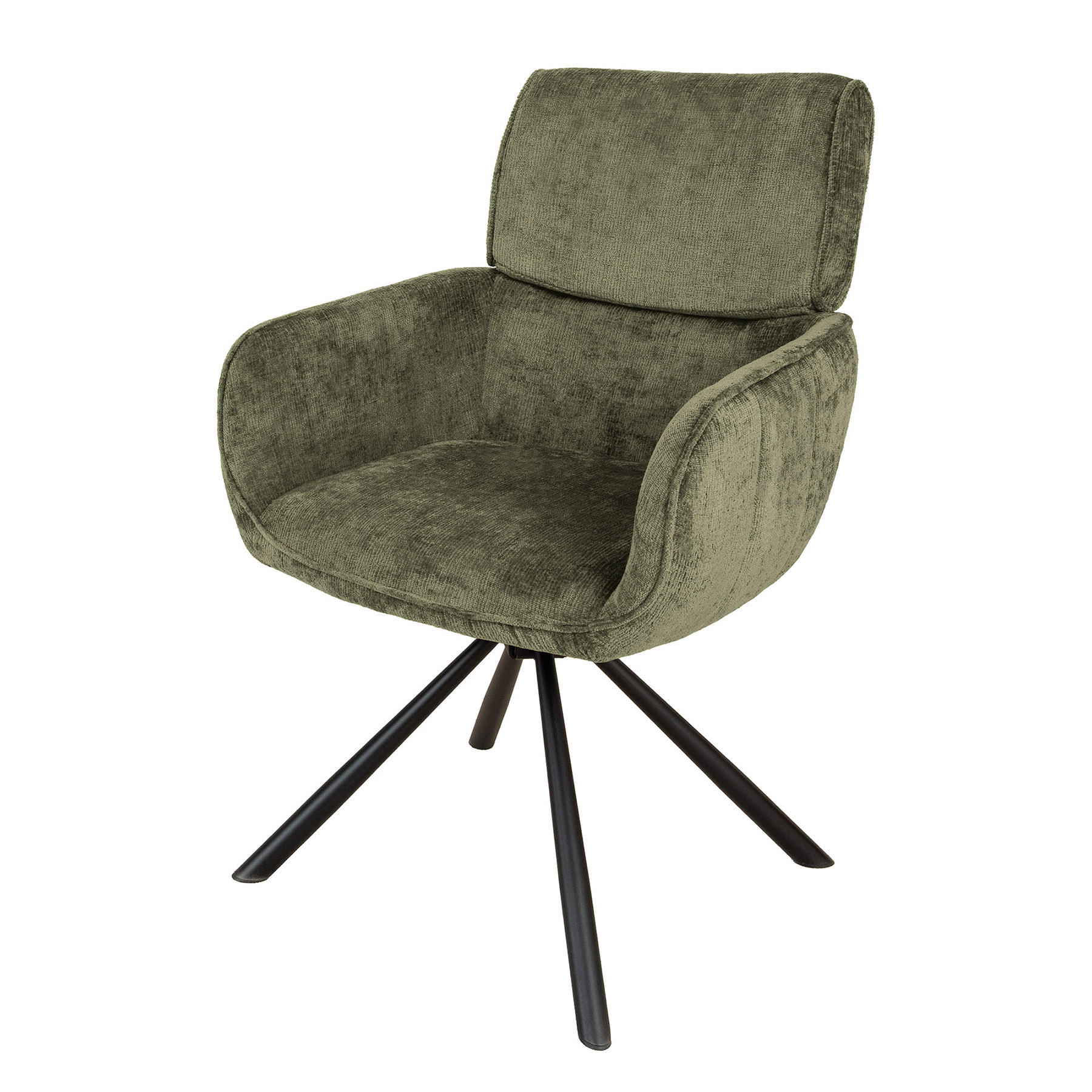 STUHL AMSTERDAM CHAIR Samt Senfgelb 85 cm - Schwarz/Grün, Textil/Metall (61/84/64cm) - riess-ambiente