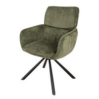STUHL AMSTERDAM CHAIR Samt Senfgelb 85 cm - Schwarz/Grün, Textil/Metall (61/84/64cm) - riess-ambiente