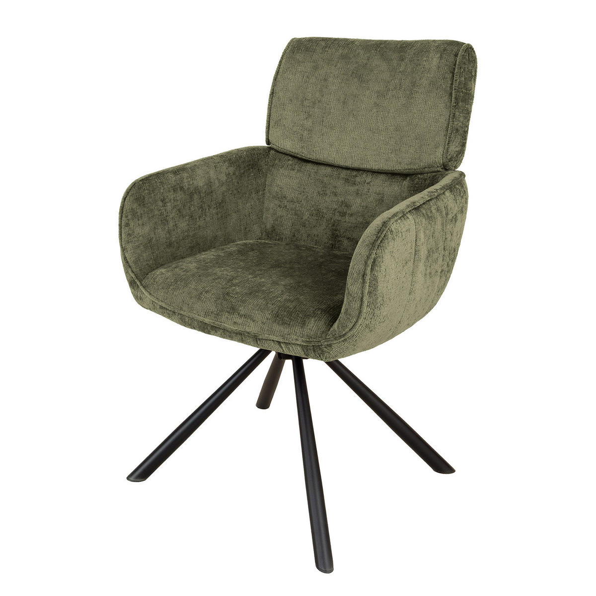 STUHL AMSTERDAM CHAIR Samt Senfgelb 85 cm - Schwarz/Grün, Textil/Metall (61/84/64cm) - riess-ambiente