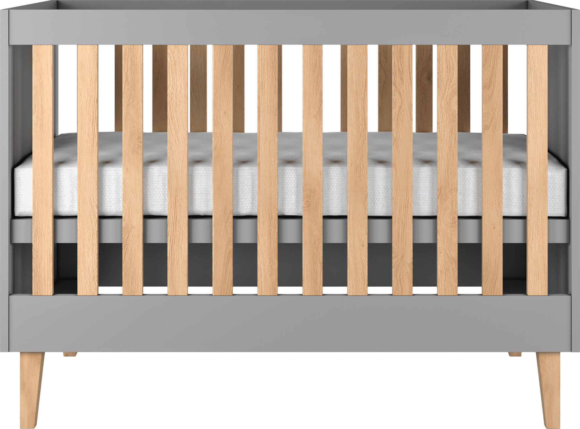 GITTERBETT Nesto Höhenverstellbar 60/120 cm Grau - Hellbraun/Braun, Holz/Holzwerkstoff (60/120cm) - WFL GROUP
