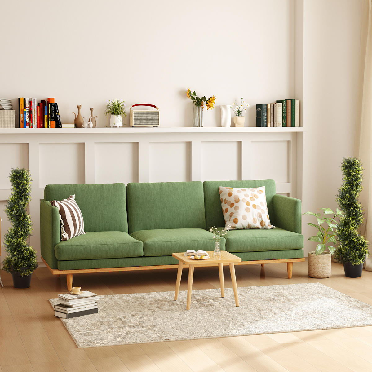 KÜNSTLICHE ZEDERNBAUM 2er Set, groß 90 cm - Grün, Kunststoff (90cm) - Outsunny