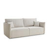 SOFA MIT SCHLAFFUNKTION Obra Hellbeige Webstoff - Creme/Schwarz, Holz/Holzwerkstoff (220/70/107cm) - Maison de Reve