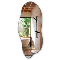 SPIEGEL 40 x 90 cm Asymmetrischer - Blaugrau, Glas (40/90/0.4cm) - TULUP