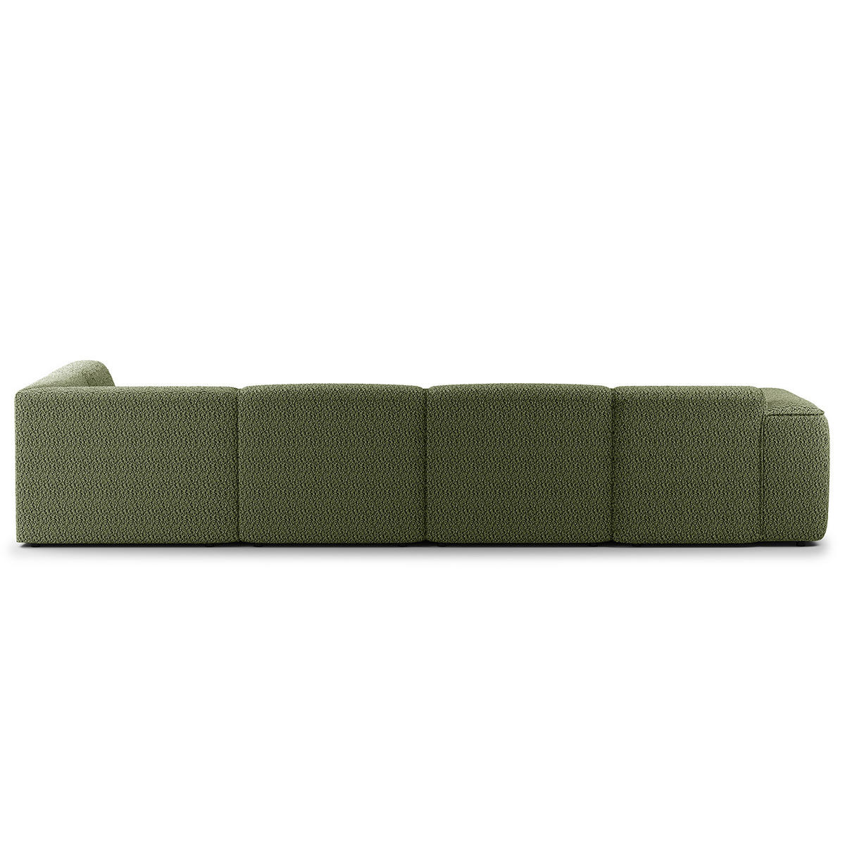 WOHNLANDSCHAFT mit Longchair - Schwarz/Grün, Kunststoff/Textil (325/71/235cm) - home24