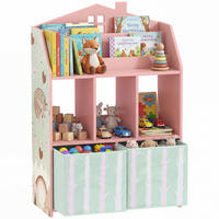 KINDERREGAL DE-09571 2 Stoffschubladen & offenes Regal Rosa - Pink, Holzwerkstoff (62.5/91.5/30cm) - ComfortXL