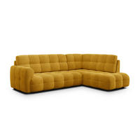 ECKSOFA MELLOW 5-Sitzer, safran - Gelb/Schwarz, Holz/Textil (283/191cm) - Courtois Laville