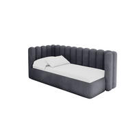 EINZELLBETT Jugendbett mit Bettkasten und Matratze H3/H4, Rechts - HUGY 100x200 Dunkelgrau - Dunkelgrau, Holzwerkstoff/Textil (100/200cm) - ALTDECOR