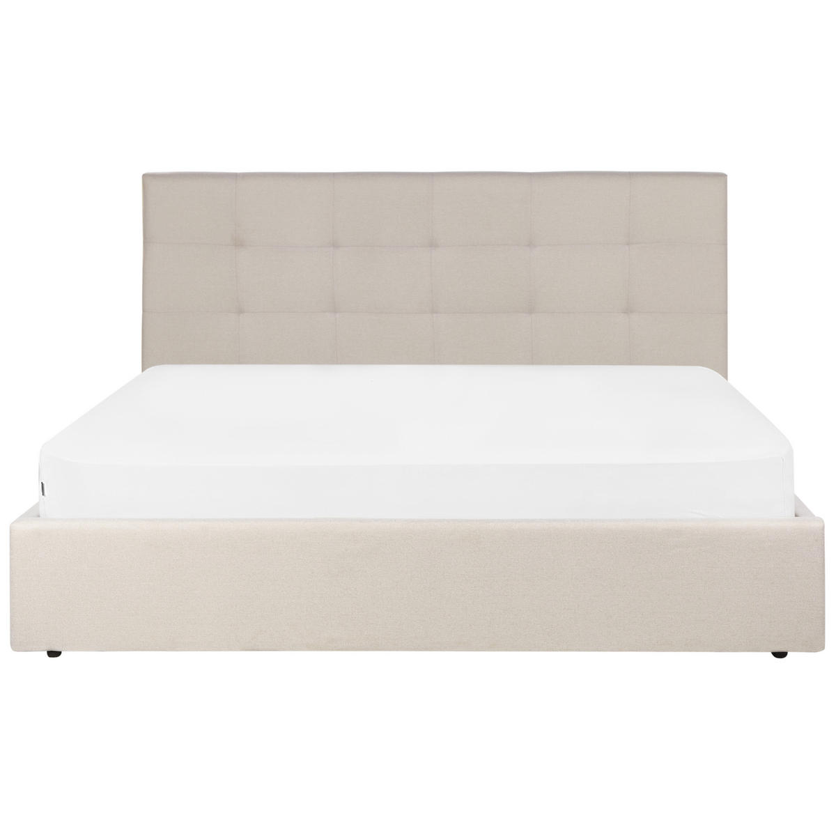 BETT mit Stauraum 180/200 cm Stoff Beige Lorient - Beige, Textil (180/200cm) - Beliani