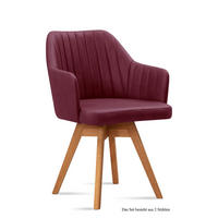 ARMLEHNSTUHL drehbar (2er-Set) Dotty 58x81x60 Eiche geölt/Marsala - Eichefarben/Brombeere, Kunststoff (60/81/58cm) - 58aufmkessel