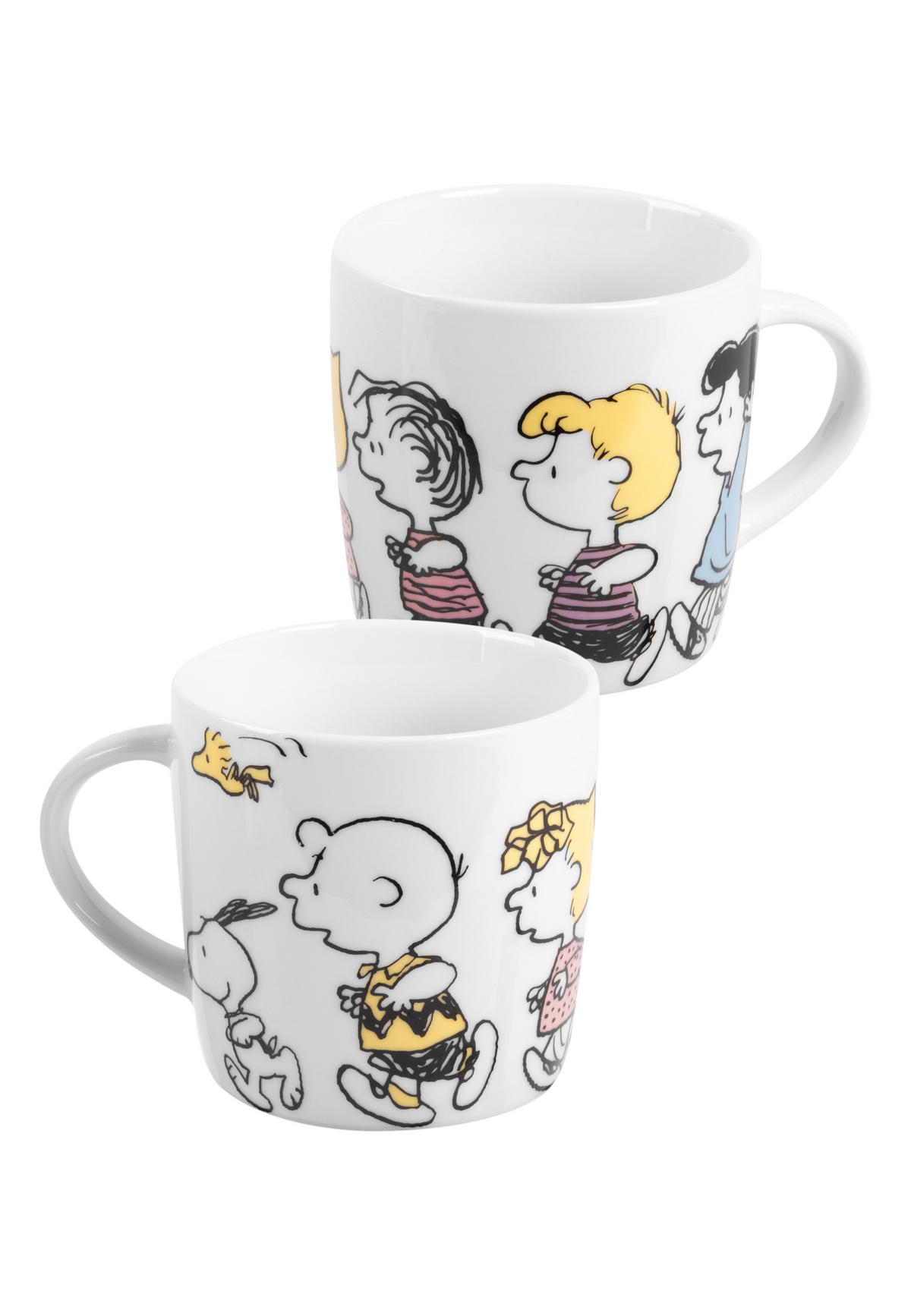 FRÜHSTÜCKSSET The Peanuts Snoopy Family Weiß 3-teilig - Multicolor, Keramik (23.8/11.2/23.3cm) - United Labels