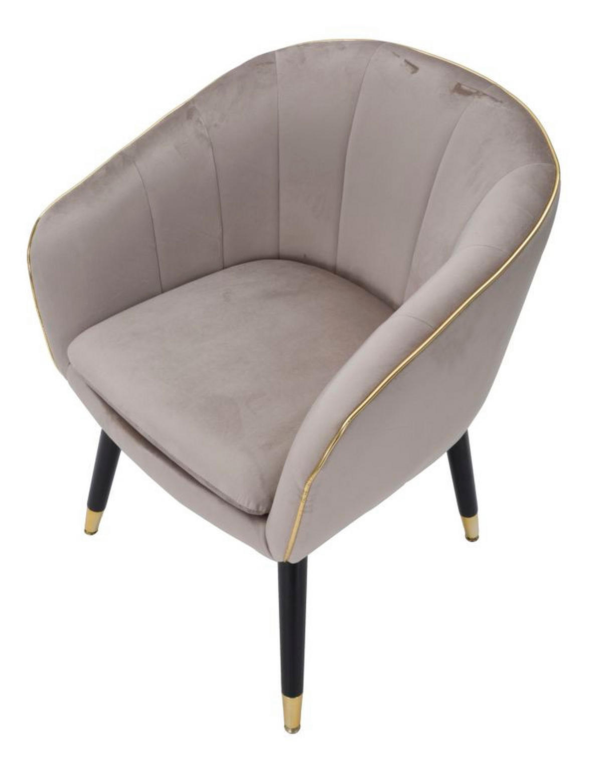 SESSEL Paris Grigia, grau, schwarz und goldfarben, Polyester, Kiefernholz und Metall, 62 x 58 x 78 cm - Goldfarben/Schwarz, Holz/Kunststoff (62/78/58cm) - Mauro Ferretti