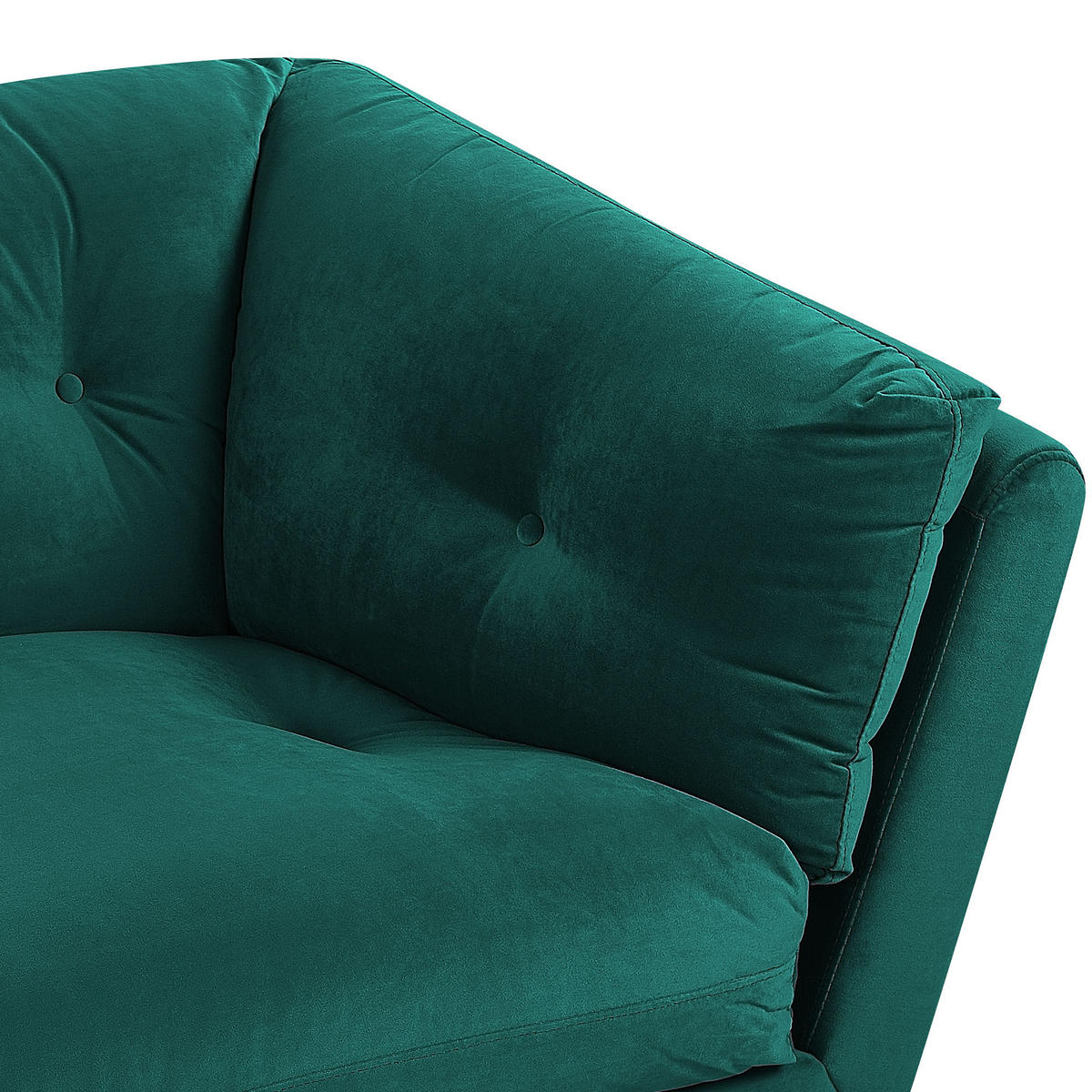 3-SITZER-SOFA Samtstoff Smaragdgrün Lenvik - Hellgrün, Textil (210/75/90cm) - Beliani