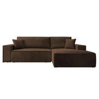 ECKSOFA Farese New Braun Cord - Schwarz/Braun, Kunststoff/Textil (167/267cm) - Selsey