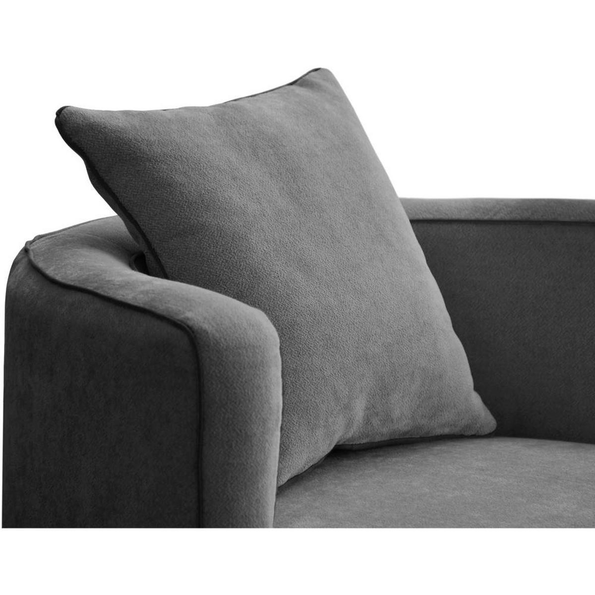 DREHSESSEL Dolce dunkelgrau velour - Dunkelgrau/Schwarz, Textil (90/83/90cm) - Beautysofa