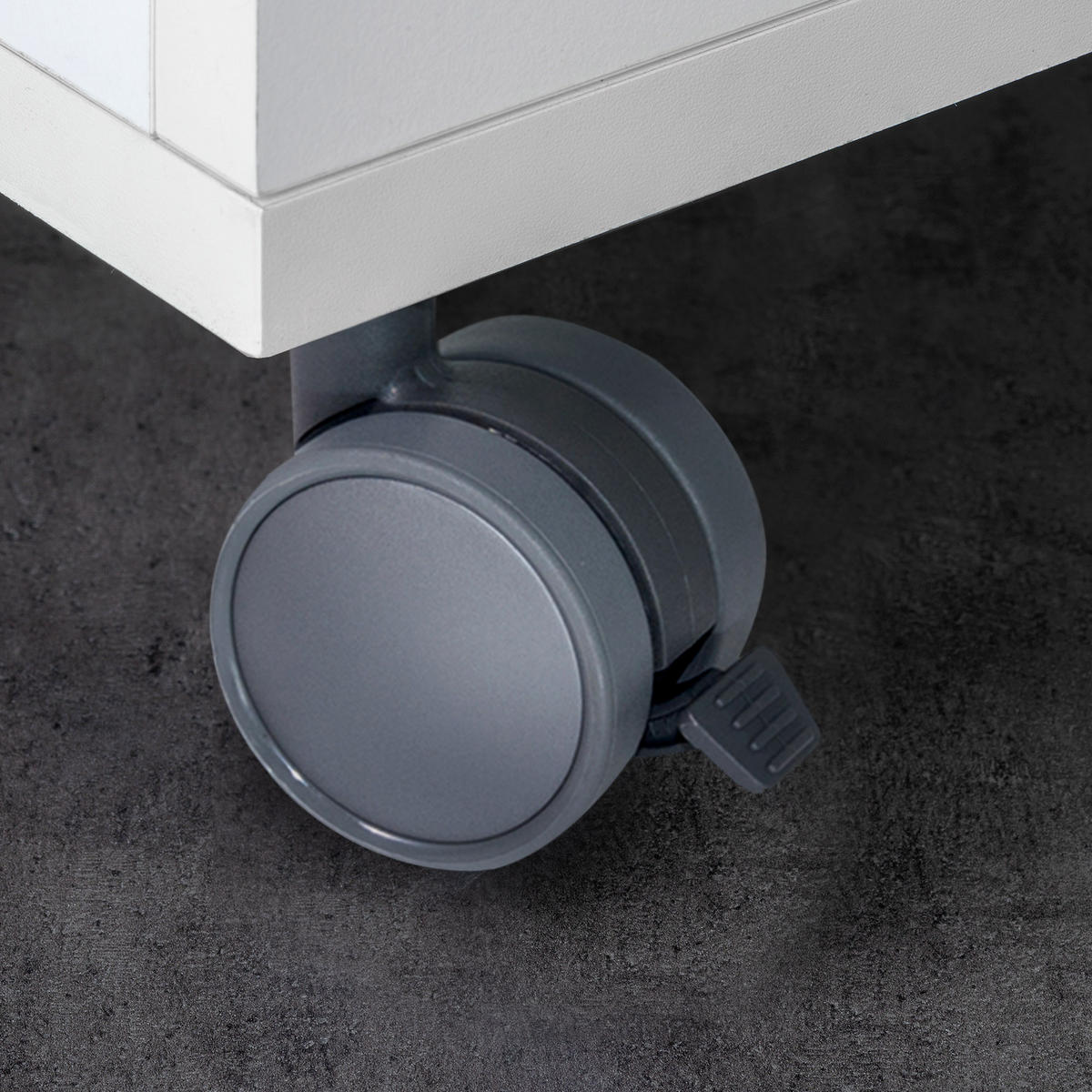 ROLLEN Bowl mit Montageplatte, Durchmesser 50mm, Stahl und Kunststoff, Kunststoff grau 4er-set - Grau, Metall (4.2/8/4.2cm) - EMUCA
