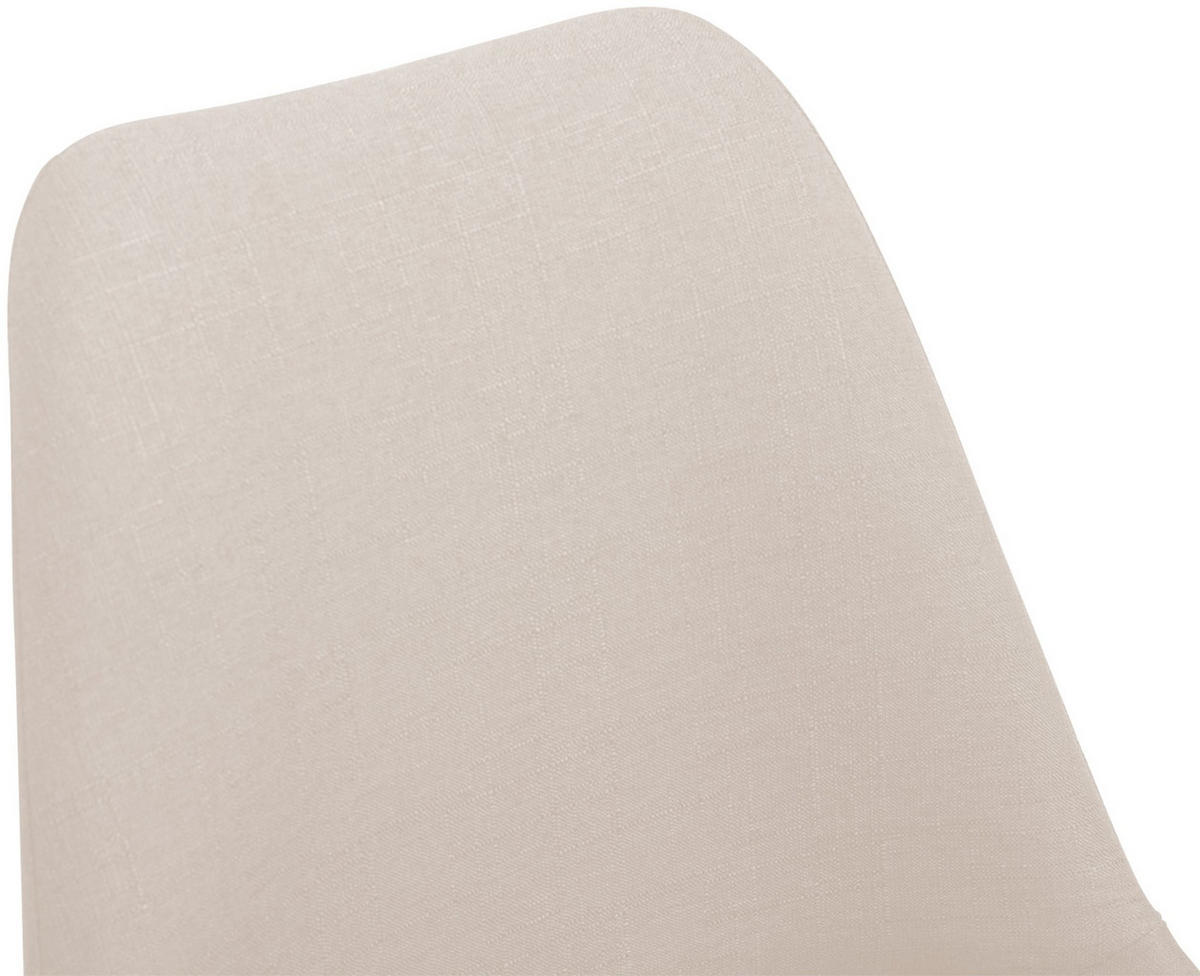 DREHSTUHL Stoff creme - Chromfarben/Creme, Textil/Metall (48/76/57cm) - CLP