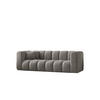 COUCH Dreisitzer-Sofa Grand Modular Stoff Haga Grau - Grau, Holz (230/70/91cm) - Kaiser Möbel