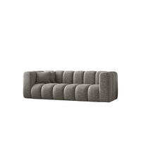 COUCH Dreisitzer-Sofa Grand Modular Stoff Haga Grau - Grau, Holz (230/70/91cm) - Kaiser Möbel