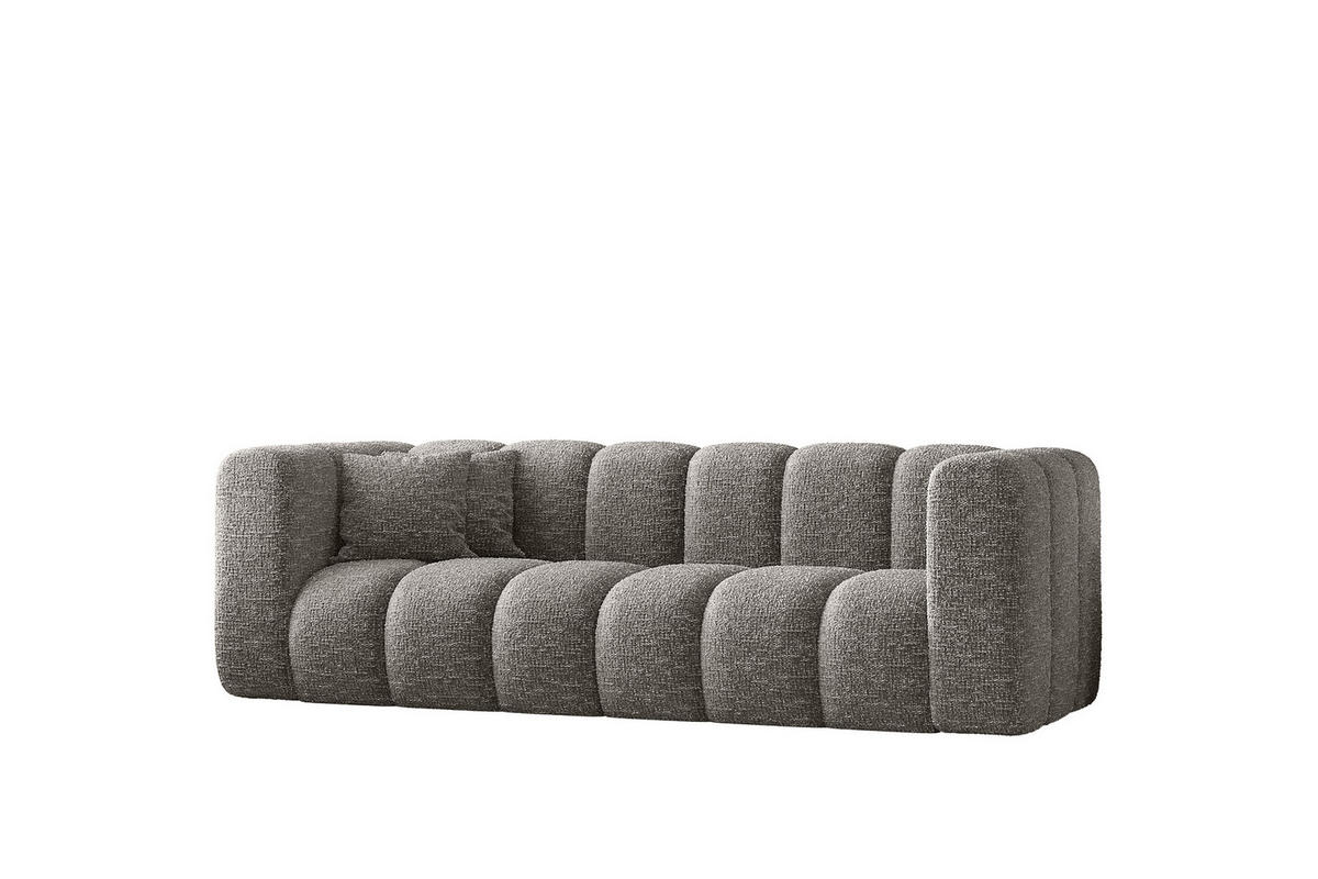 COUCH Dreisitzer-Sofa Grand Modular Stoff Haga Grau - Grau, Holz (230/70/91cm) - Kaiser Möbel