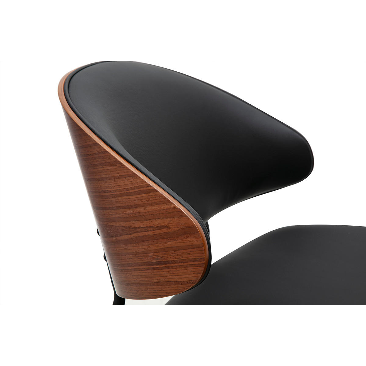 SCHWARZER Sessel, dunkles Holz und schwarzes Metall FABULO - Schwarz, Holz (65/75/64cm) - Miliboo