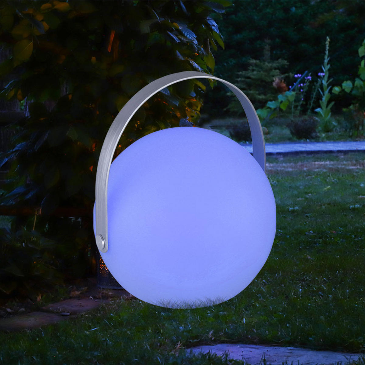 LED AUSSENLEUCHTE Kugel Weiß - Weiß, Metall (18.9/18.9/21cm) - Globo Lighting