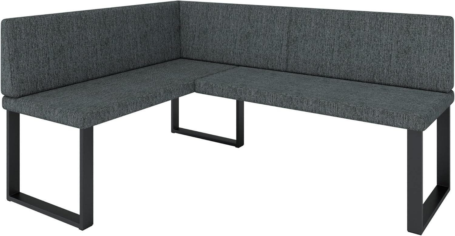 ECKBANK Alina - INARI-Stoff - 128 x 168 cm - Rechts - Grau - Grau, Textil/Metall (128/168cm) - AN-Moebel 4u