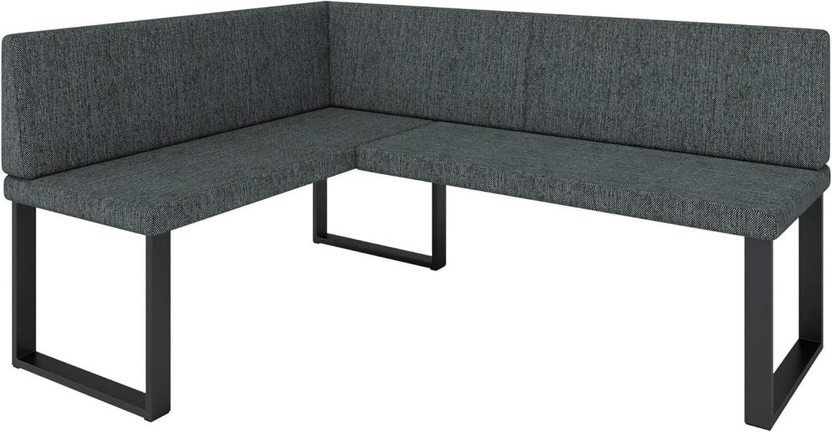 ECKBANK Alina - INARI-Stoff - 128 x 168 cm - Links - Grau - Grau, Textil/Metall (168/128cm) - AN-Moebel 4u