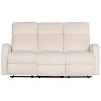 3-SITZER-SOFA Samtstoff creme manuell verstellbar Verdal - Weiß, Textil (180/102/73cm) - Beliani