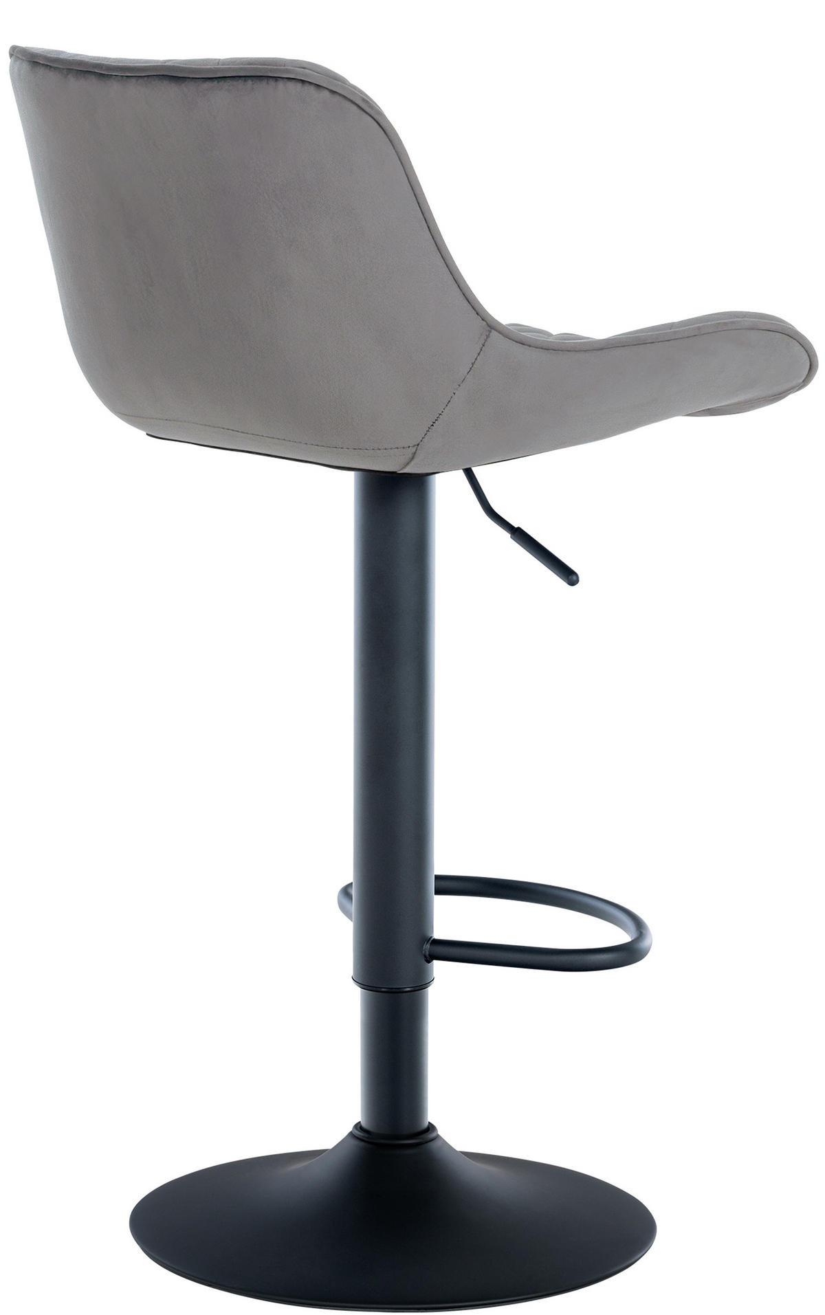 BARHOCKER 2er Set Minerva Samt dunkelgrau - Schwarz/Grau, Textil/Metall (48/105/54cm) - TPFLiving