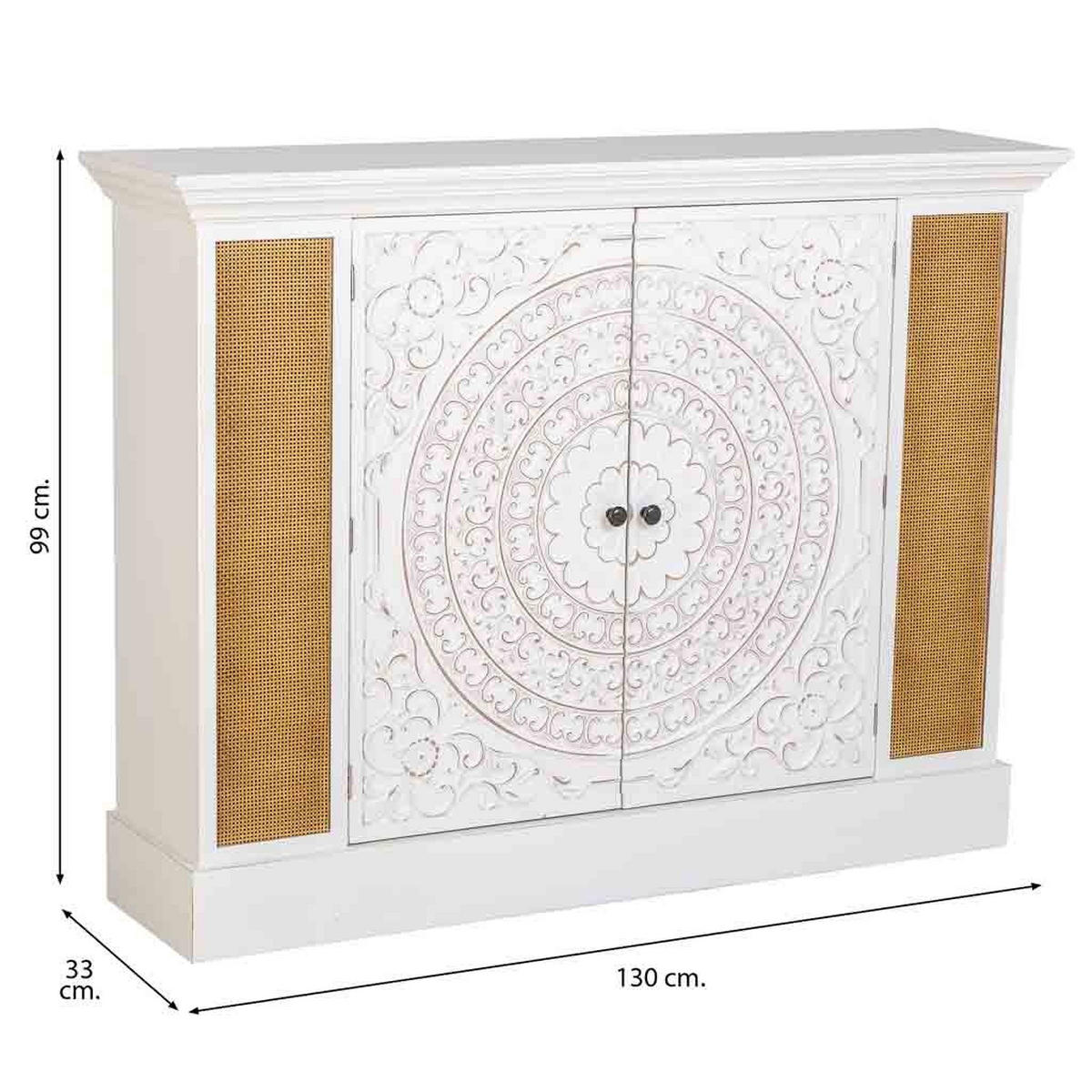HOLZSCHRANK mit 2 Türen 130x33x99 cm - Weiß, Holz (130/99/33cm) - Wanderlust