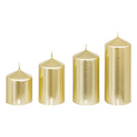 KERZEN 4er-Set Ø 5 cm - Goldfarben, Paraffin (5/12/5cm) - Atmosphera Createur d´interieur