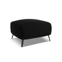 POUF Samt Stoff Schwarz - Schwarz, Textil/Metall (65/44/65cm) - Makamii