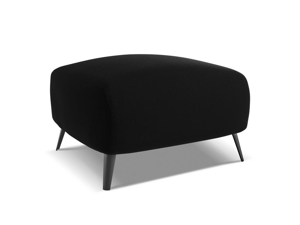 POUF Samt Stoff Schwarz - Schwarz, Textil/Metall (65/44/65cm) - Makamii