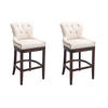 BARHOCKER 2er Set Stoff Creme - Creme, Holz/Textil (55/109/57cm) - CLP