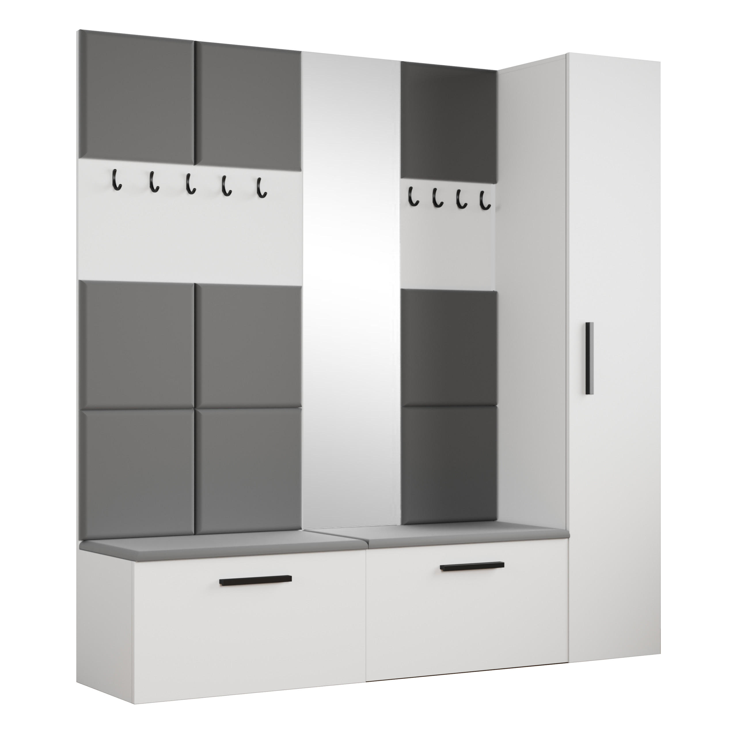 Masseno Garderobenschrank Weiß 201.2x204x40 cm