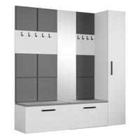 GARDEROBENSCHRANK MODULO 201,2/204/40 cm Modern Garderobe-Set Weiß - Weiß/Grau, Holzwerkstoff (201.2/204/40cm) - MASSENO
