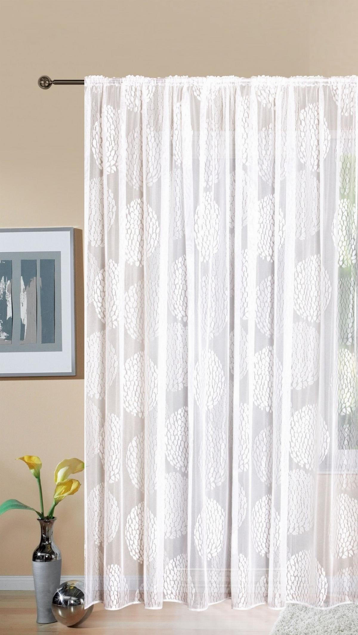 SCHLAUFENGARDINE KREISMUSTER HxB 225x300 cm - Weiß, Textil (300/225cm) - Gardinenbox