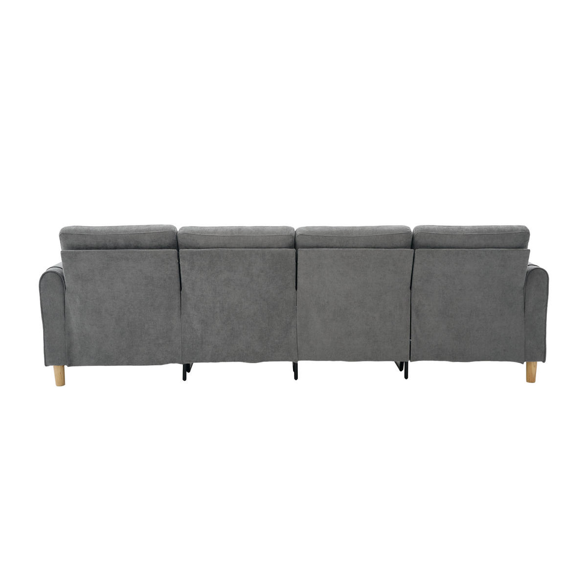 WOHNLANDSCHAFT DE-33935 modular mit Stauraumhockern Grau - Hellgrau, Holz (77/86/261cm) - ComfortXL