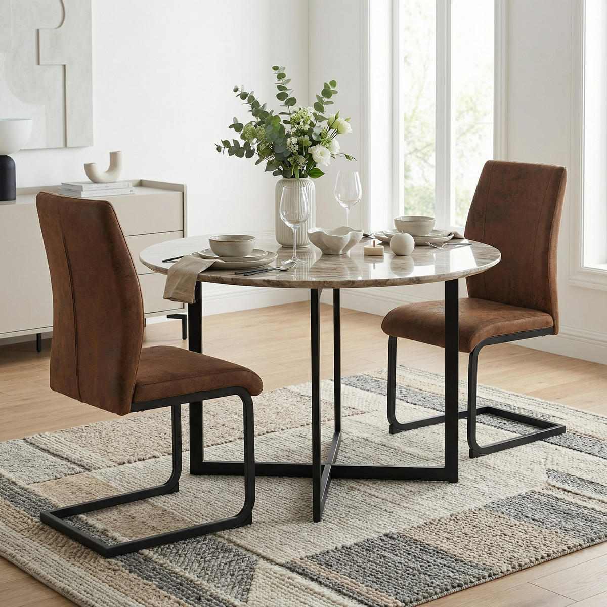 ESSZIMMERSTUHL 2er Set in Braun Ergonomisch - Braun, Holzwerkstoff (43/99/45cm) - Urban Meuble