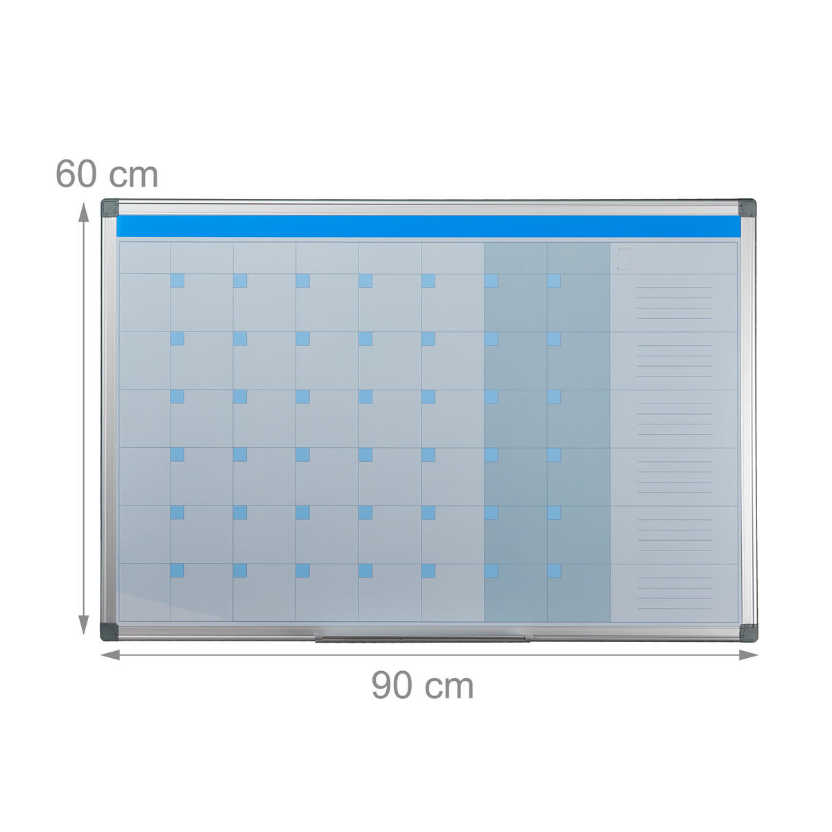 WHITEBOARD Planer - Weiß, Metall (90/60/5cm) - Relaxdays