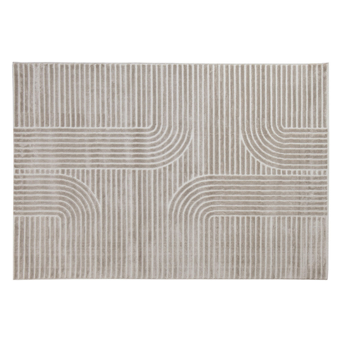 TEPPICH Rechteckig Beige Grafik 160x230 MAGNUS - Beige, Textil (160/230cm) - Miliboo