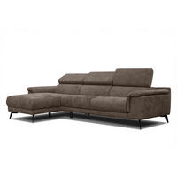 ECKSOFA FIERO 4-Sitzer, dunkelbraun - Dunkelbraun/Schwarz, Holzwerkstoff/Textil (158/269cm) - Courtois Laville