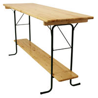 STEHTISCH Mino - 220cm klappbar, Bistrotisch Metall + Holz lackiert, Bartsich mit Fuss-Stütze - Braun, Metall (70/220/110cm) - TPFGarden