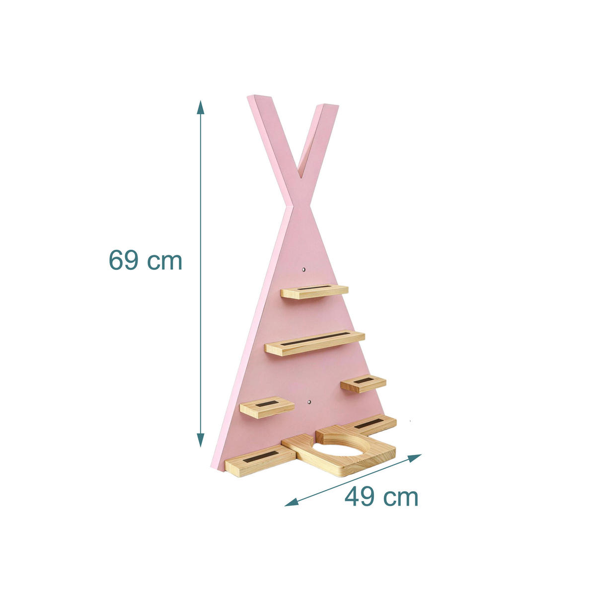 WANDREGAL Rosa für Toniebox - Rosa, Holz/Holzwerkstoff (49/69/9cm) - Relaxdays